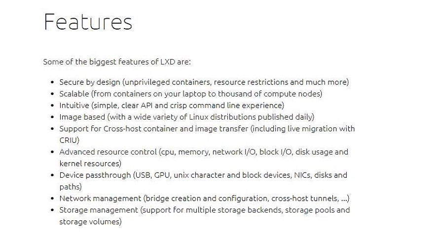 Canonical LXD screenshot
