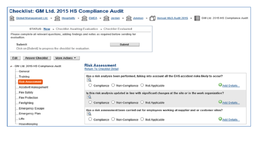 EHS SmartStart screenshot