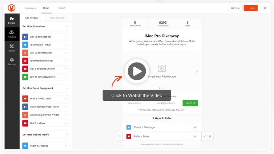 RafflePress screenshot