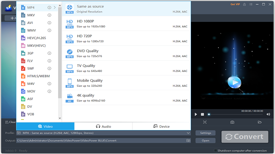 VideoPower BLUE screenshot