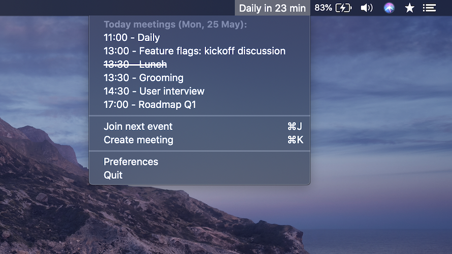 MeetingBar screenshot