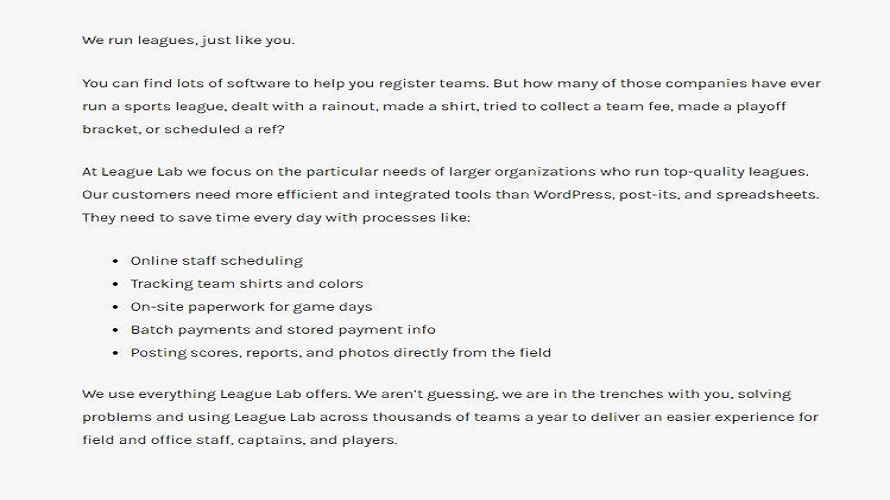 League Lab screenshot