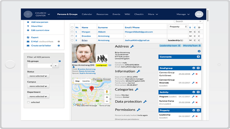 ChurchTools screenshot