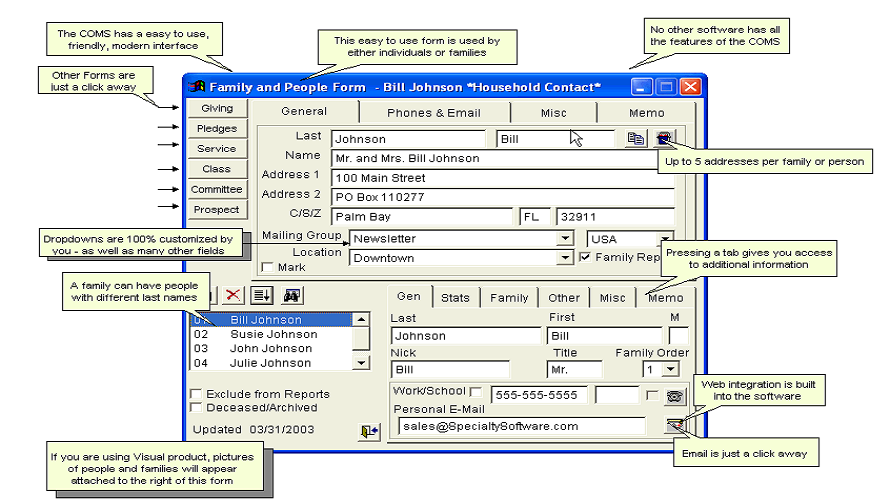 COMS screenshot