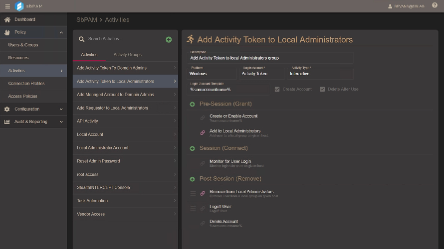 Stealthbits Privileged Activity Manager screenshot