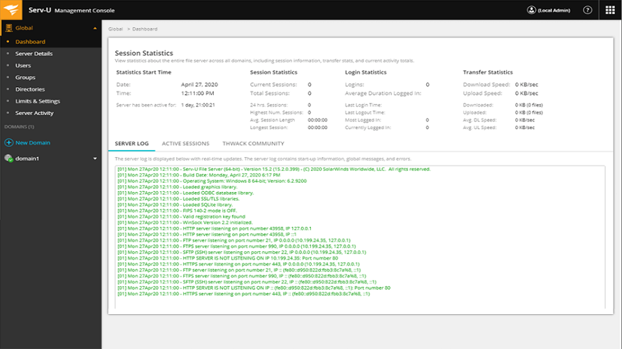 Serv-U screenshot