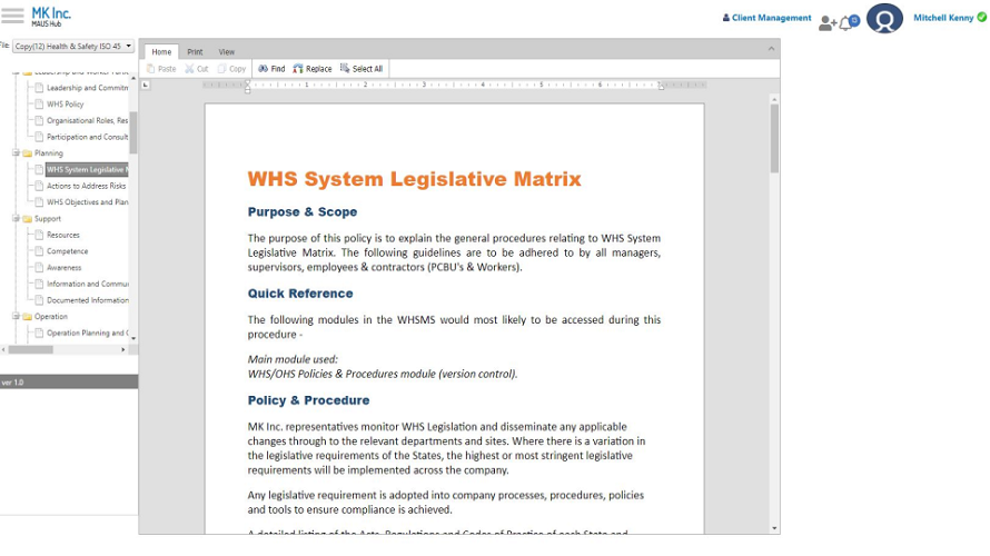 MAUS Policies & Procedures