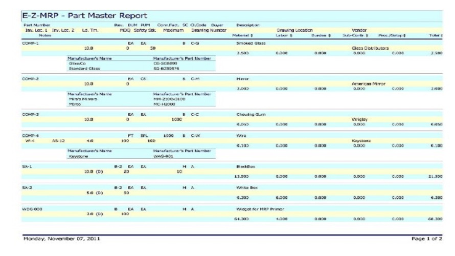 E-Z-MRP screenshot