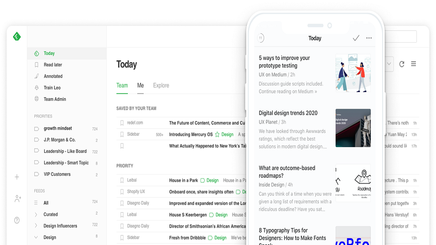 Feedly screenshot