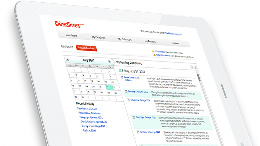 Deadlines.com screenshot