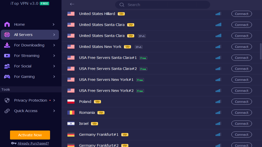 iTop VPN screenshot