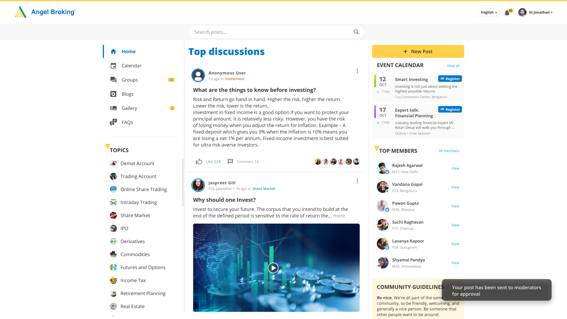Forum on Desktop