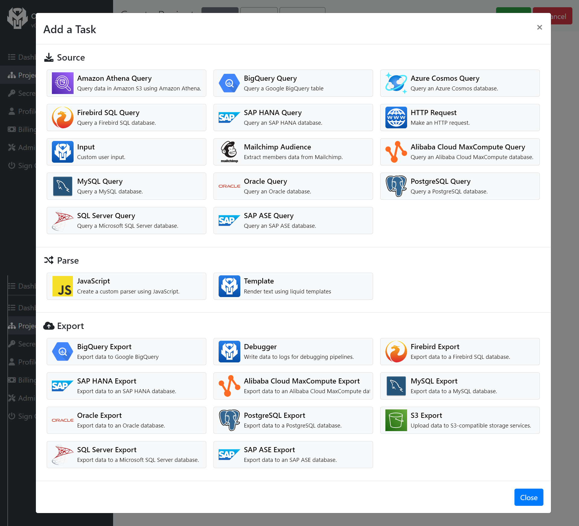 supported pipelines