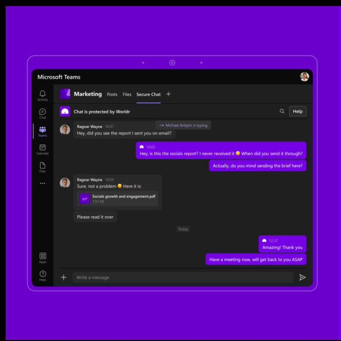 Worldr for Microsoft Teams
