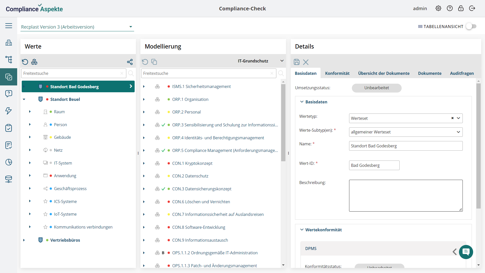 Compliance Aspekte screenshot