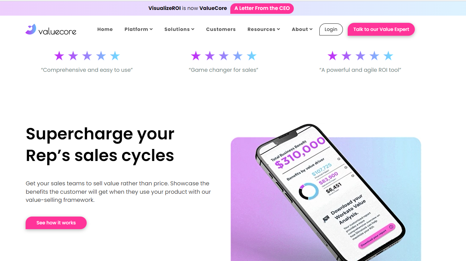 Valuecore screenshot