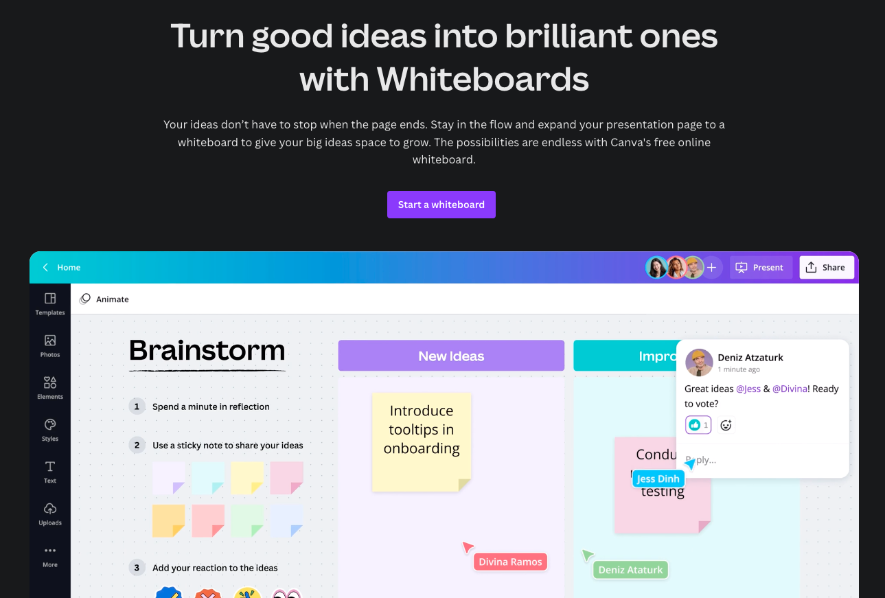 Canva Online Whiteboards Reviews & Pricing 2024