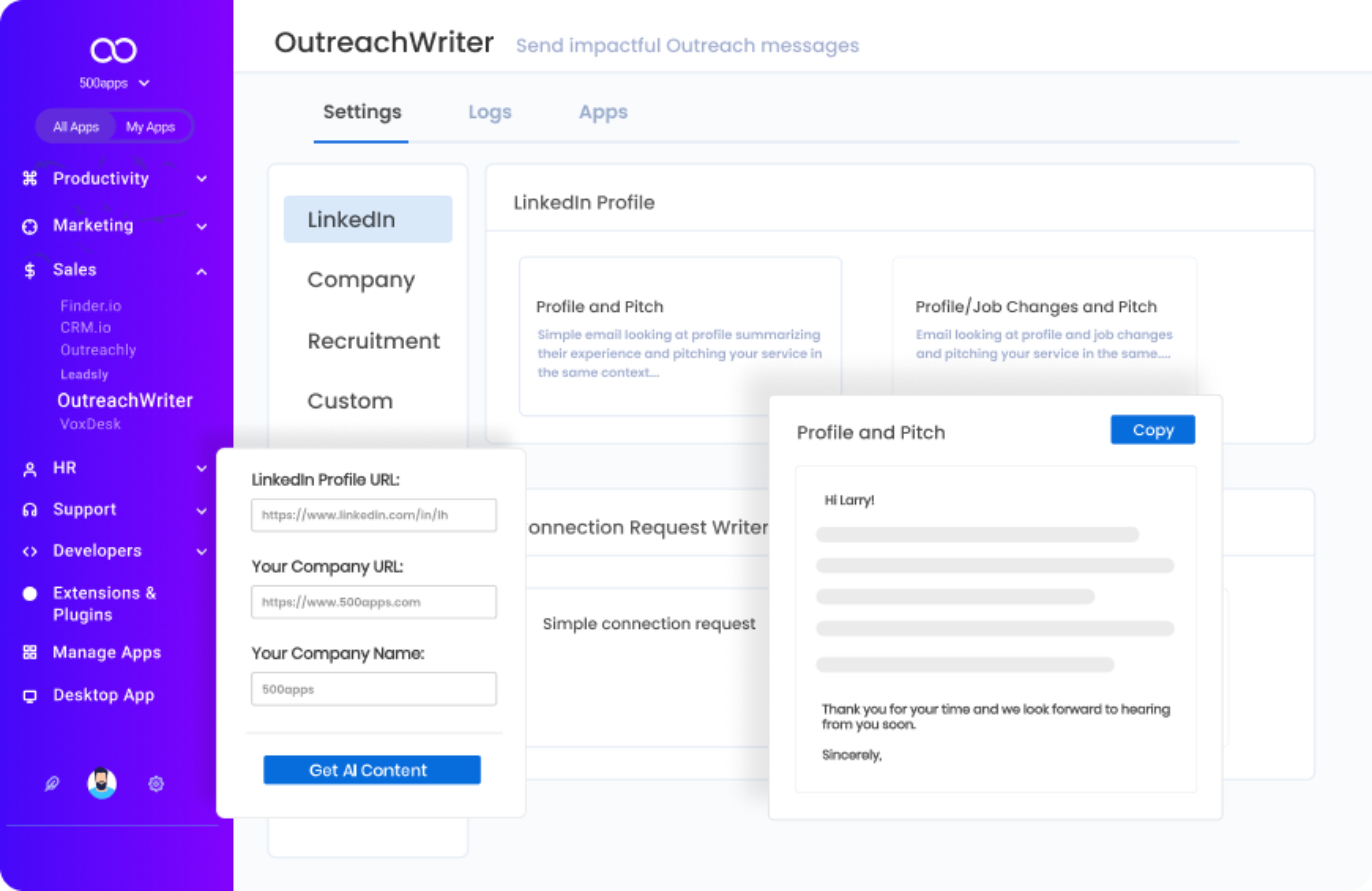 OutReachWriter