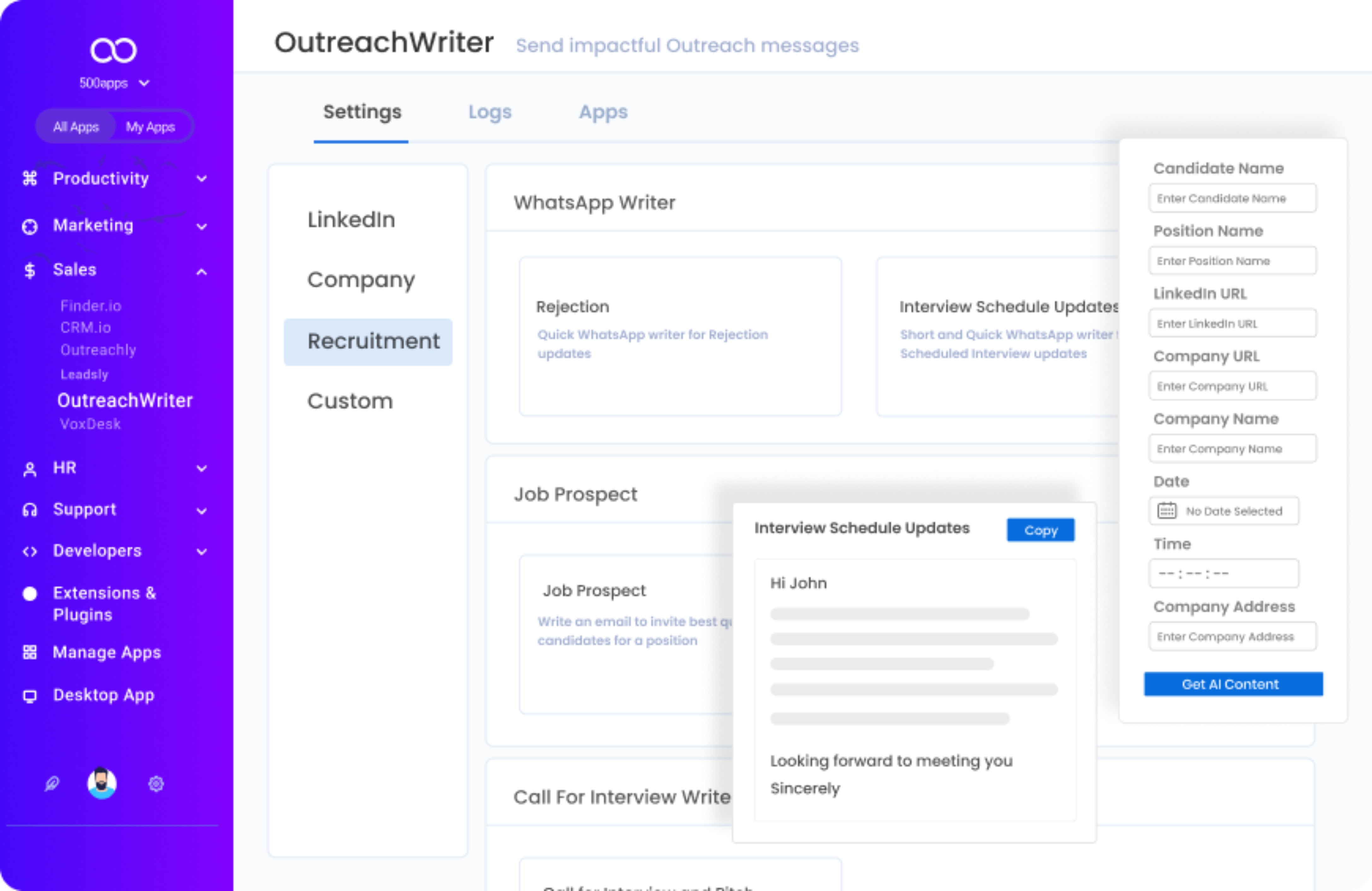 OutReachWriter