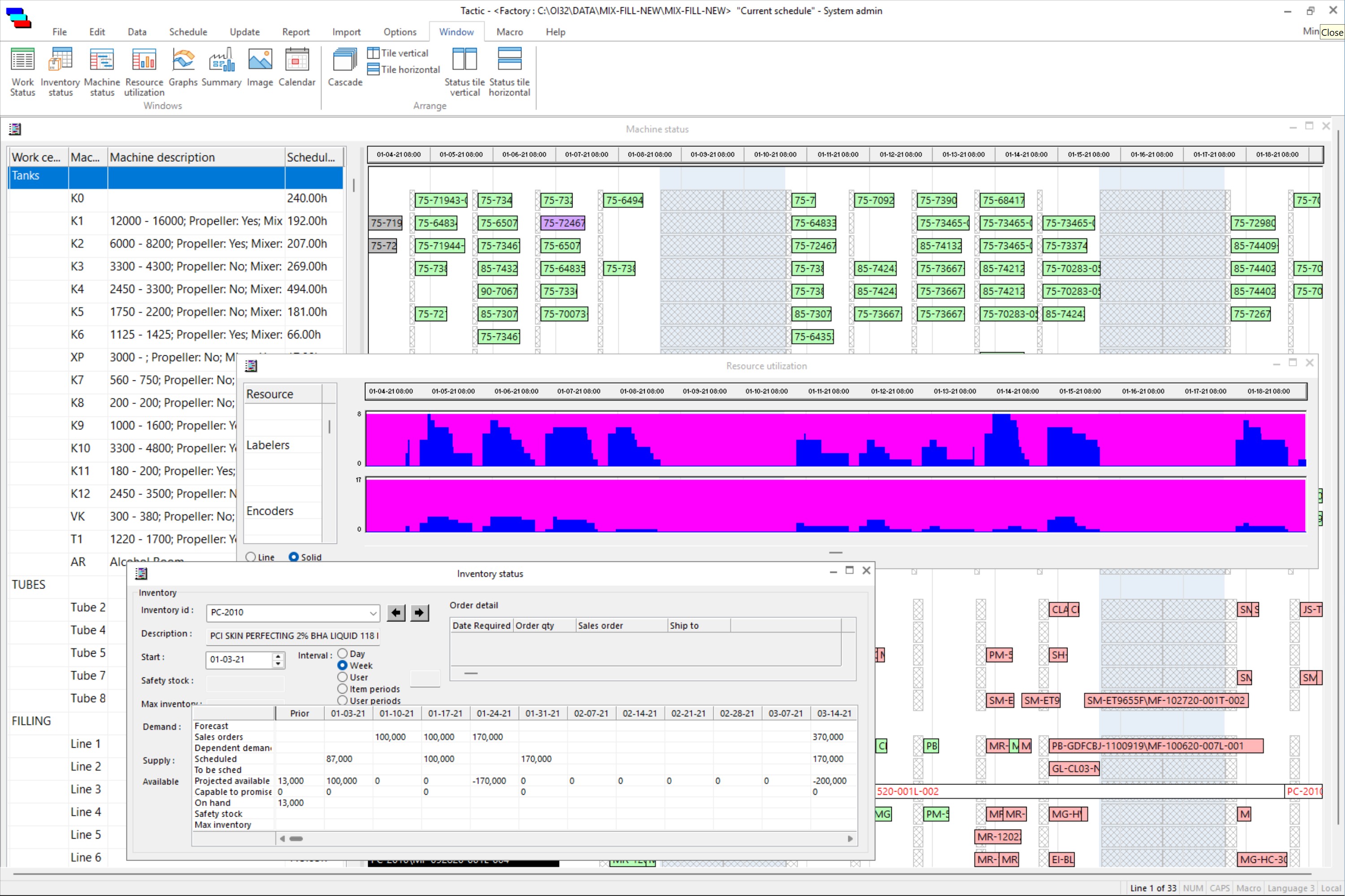 TACTIC Production Scheduling Software
