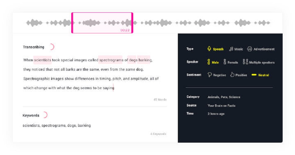 Audioburst screenshot