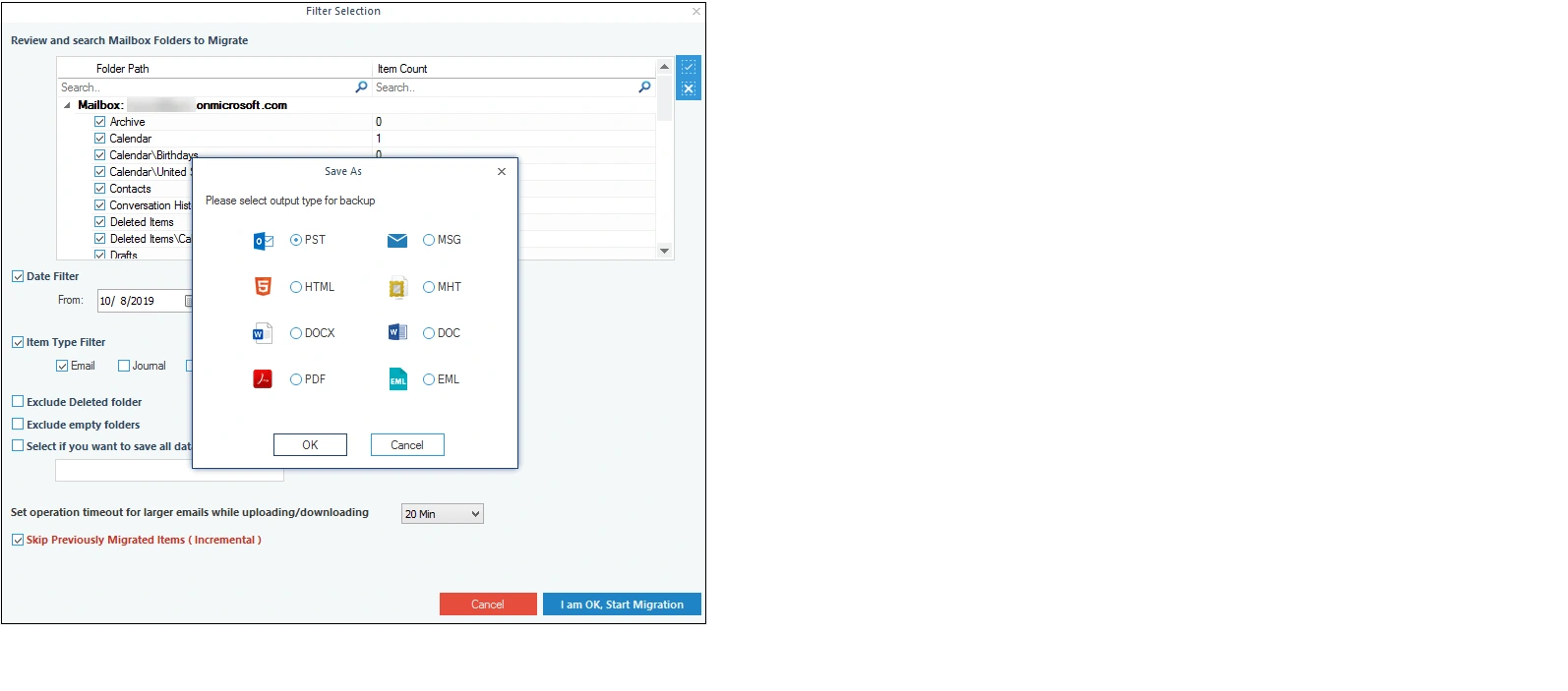 Kernel Export Office 365 to PST