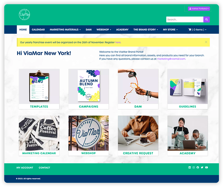 Losing control because your Marketing is fragmented across your organization? Maintain a single source of truth with Marvia's all-in-one brand portal.