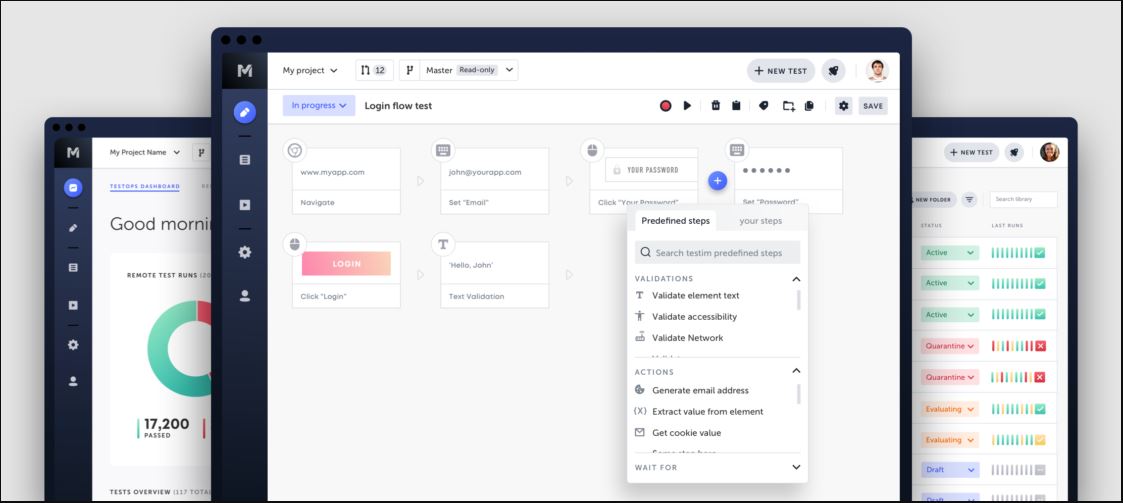 Testim screenshot