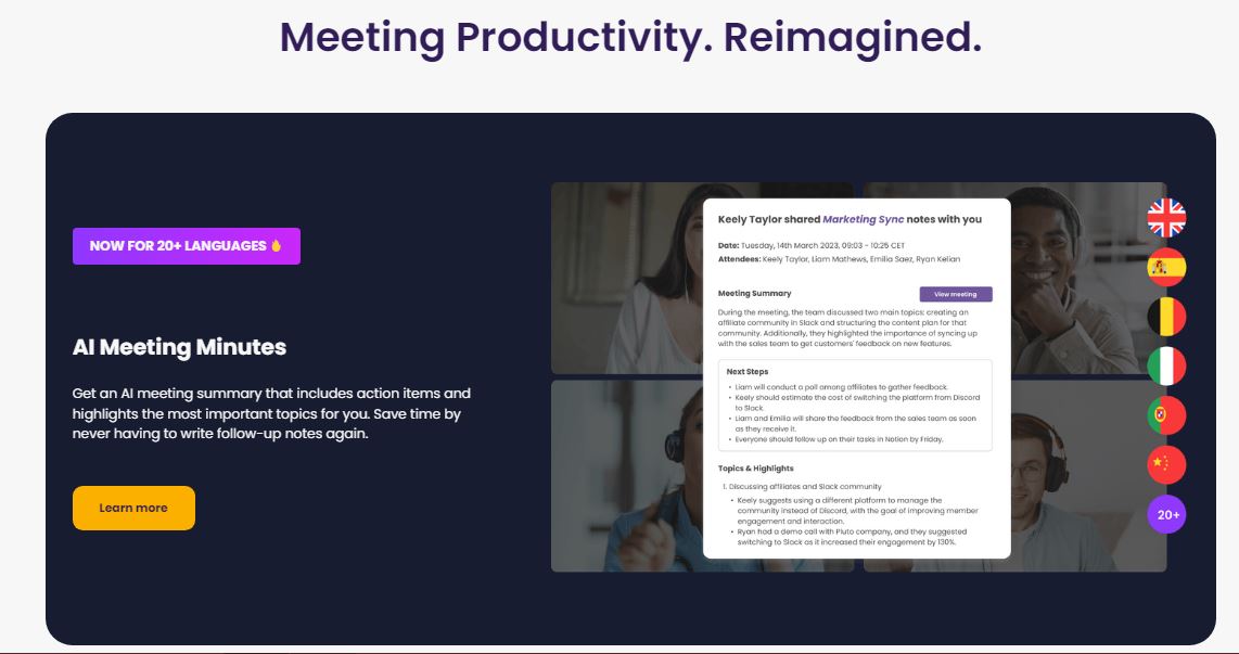 Meetgeek screenshot