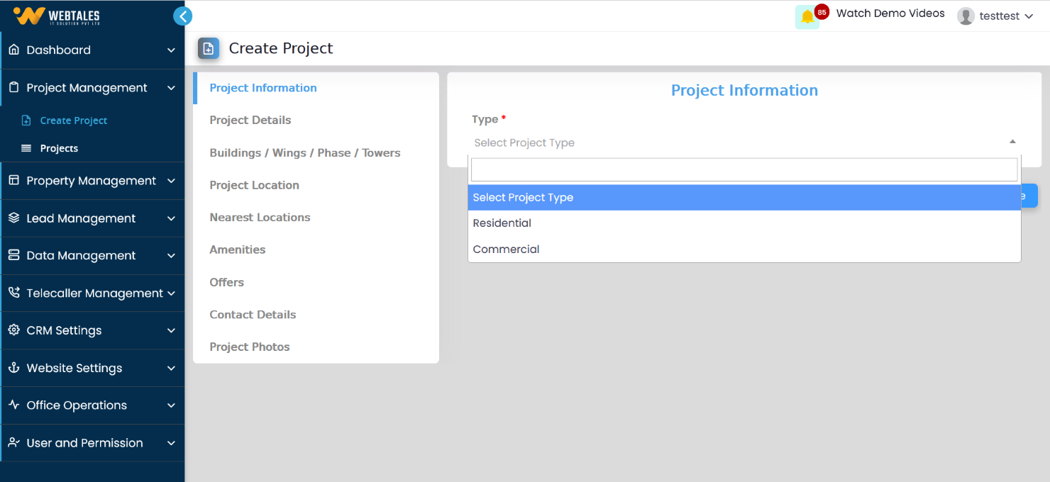 Webtales Property CRM