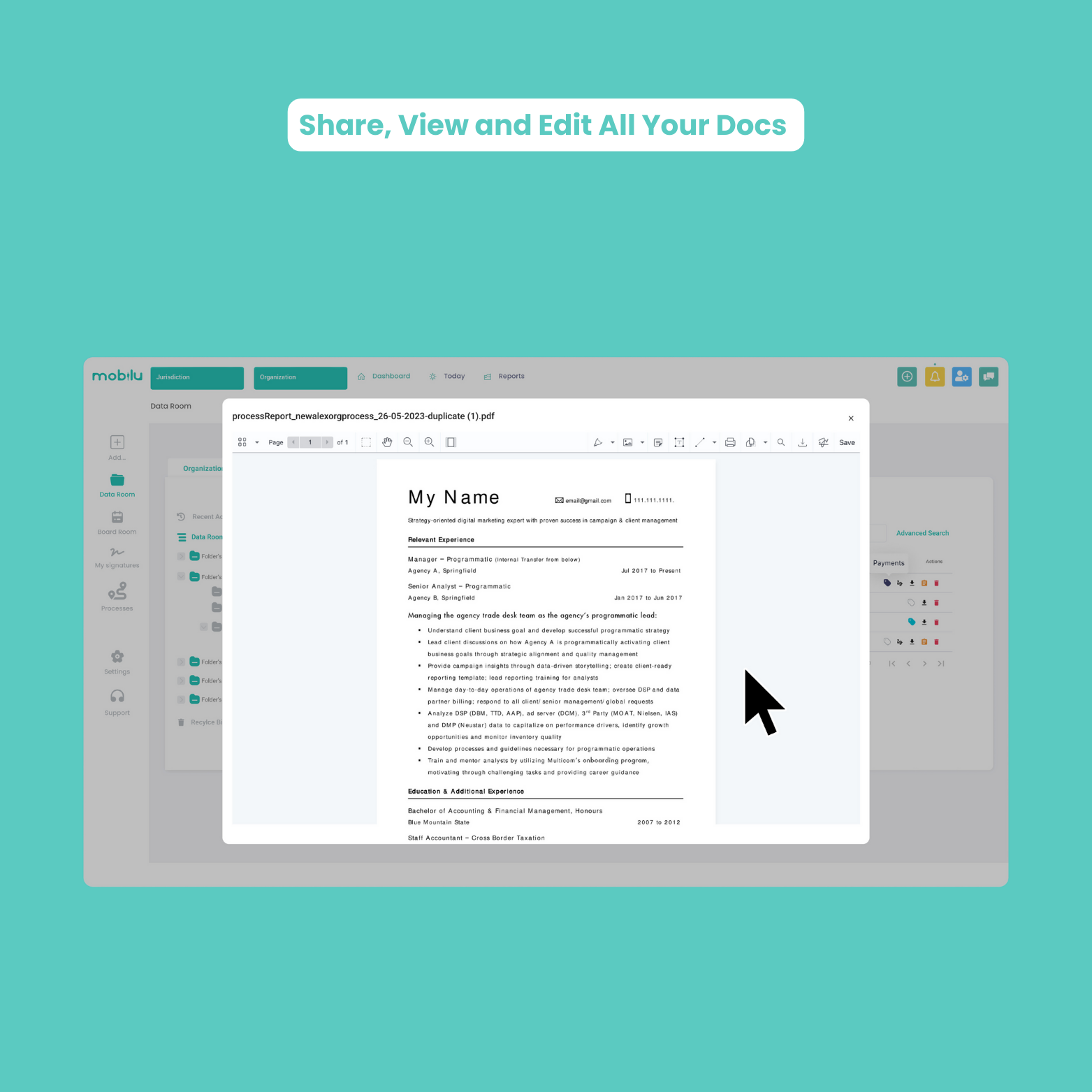 Mobilu Virtual Data Room 