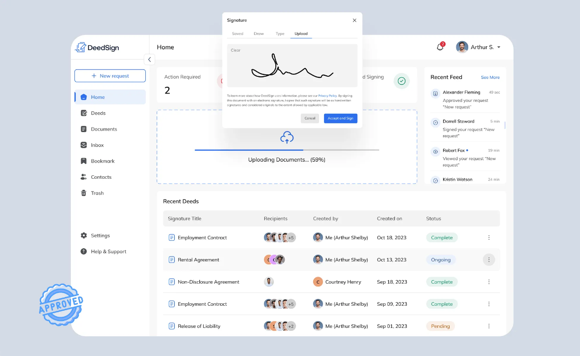 Cloud-based eSignature platform