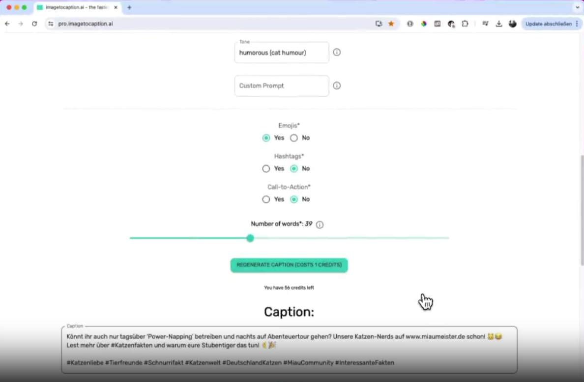 imagetocaption.ai screenshot