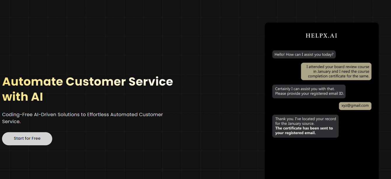 Helpx.ai screenshot