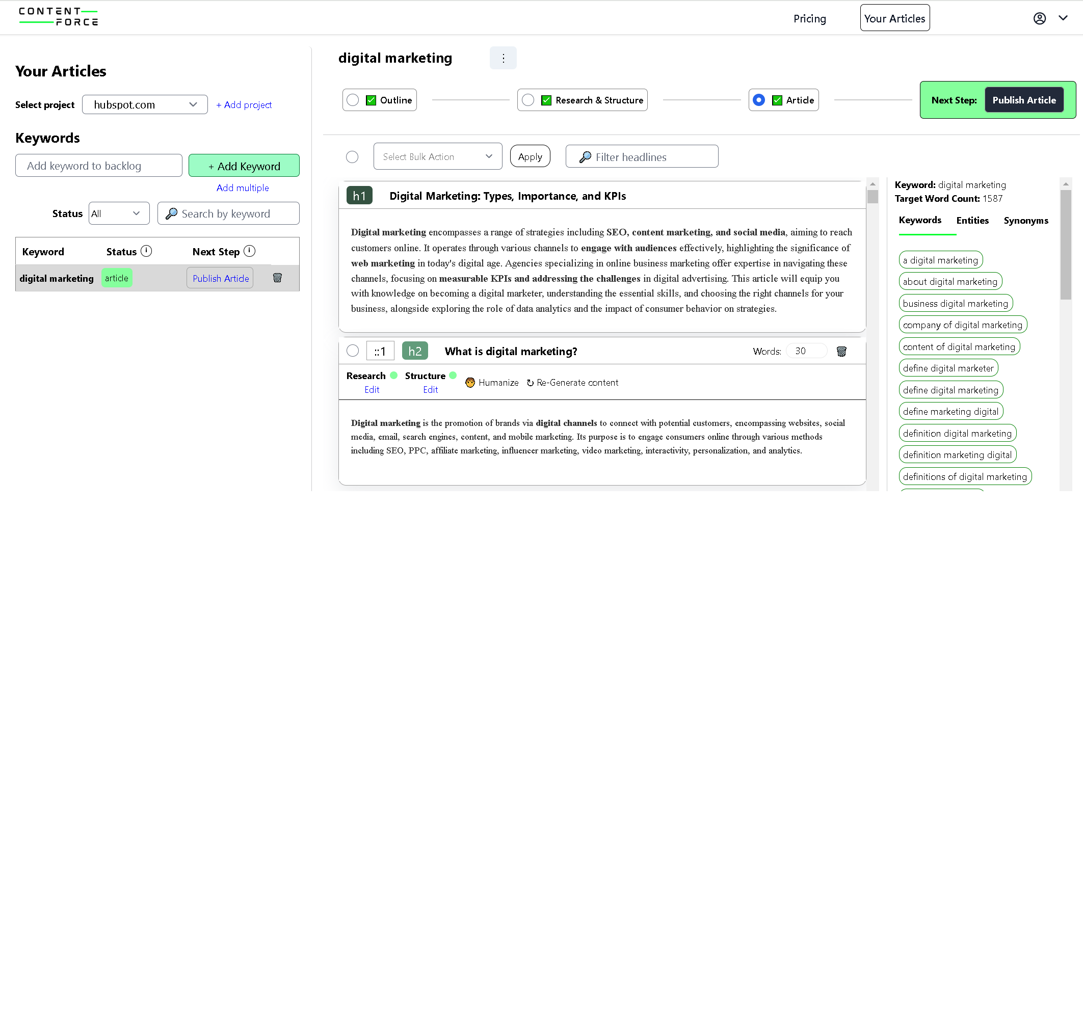 ContentForce AI screenshot