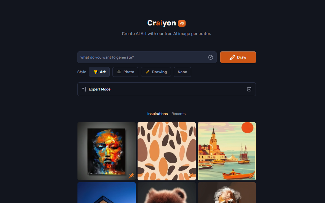 Craiyon screenshot