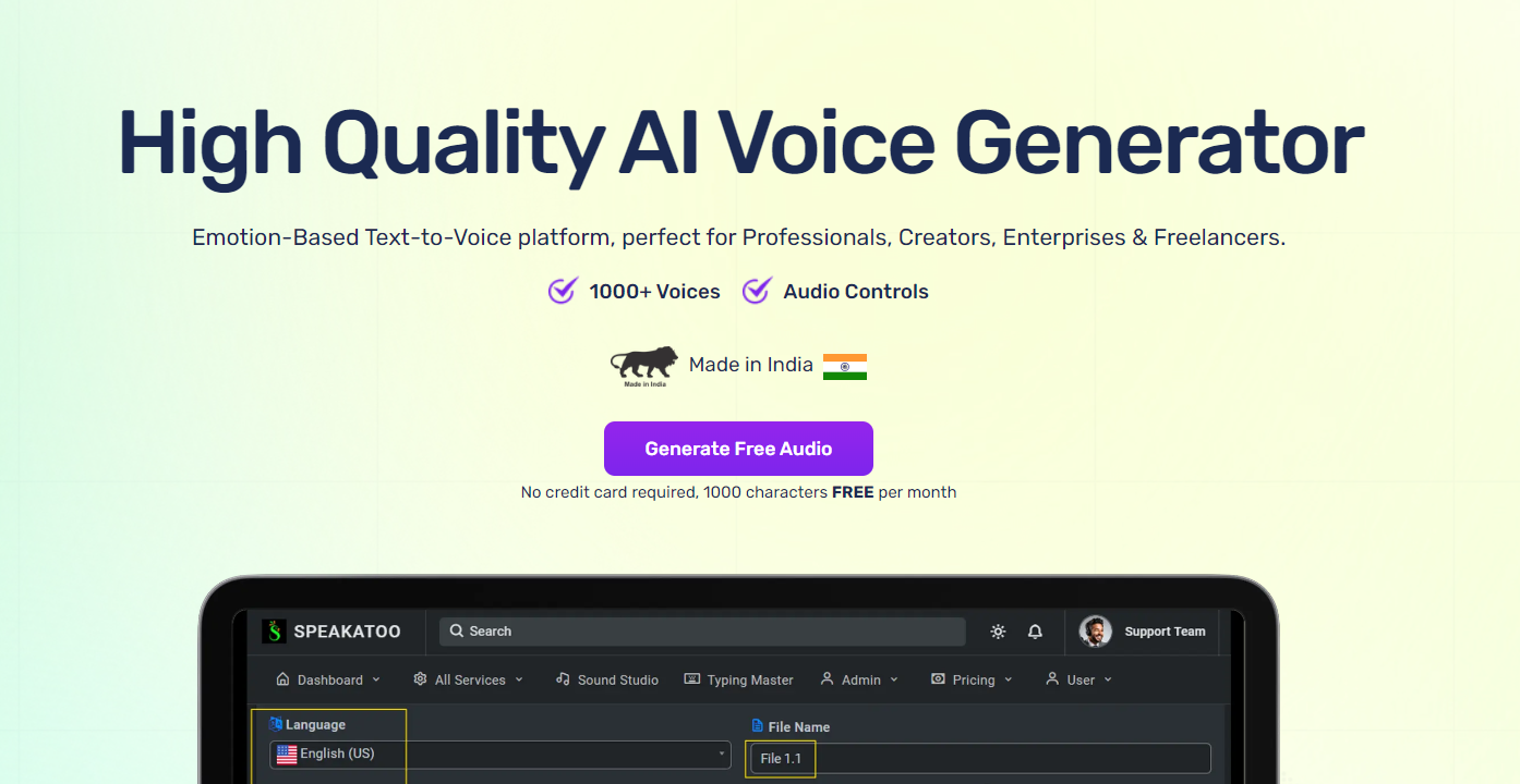 Speakatoo screenshot