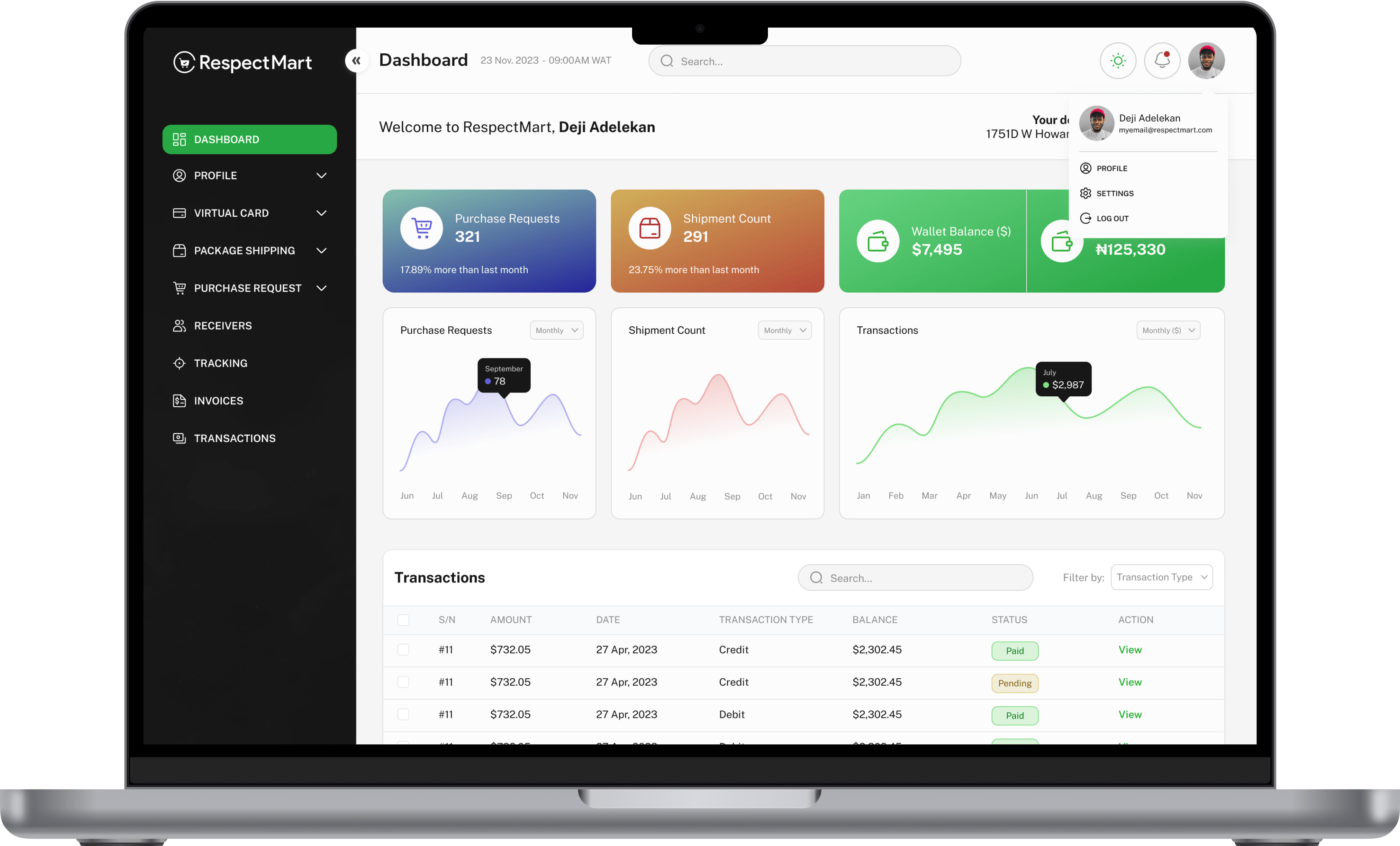 Respectmart screenshot