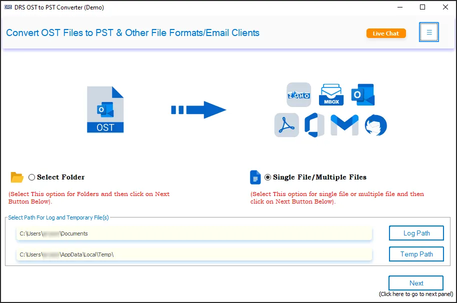 MigrateEmails OST to PST Converter