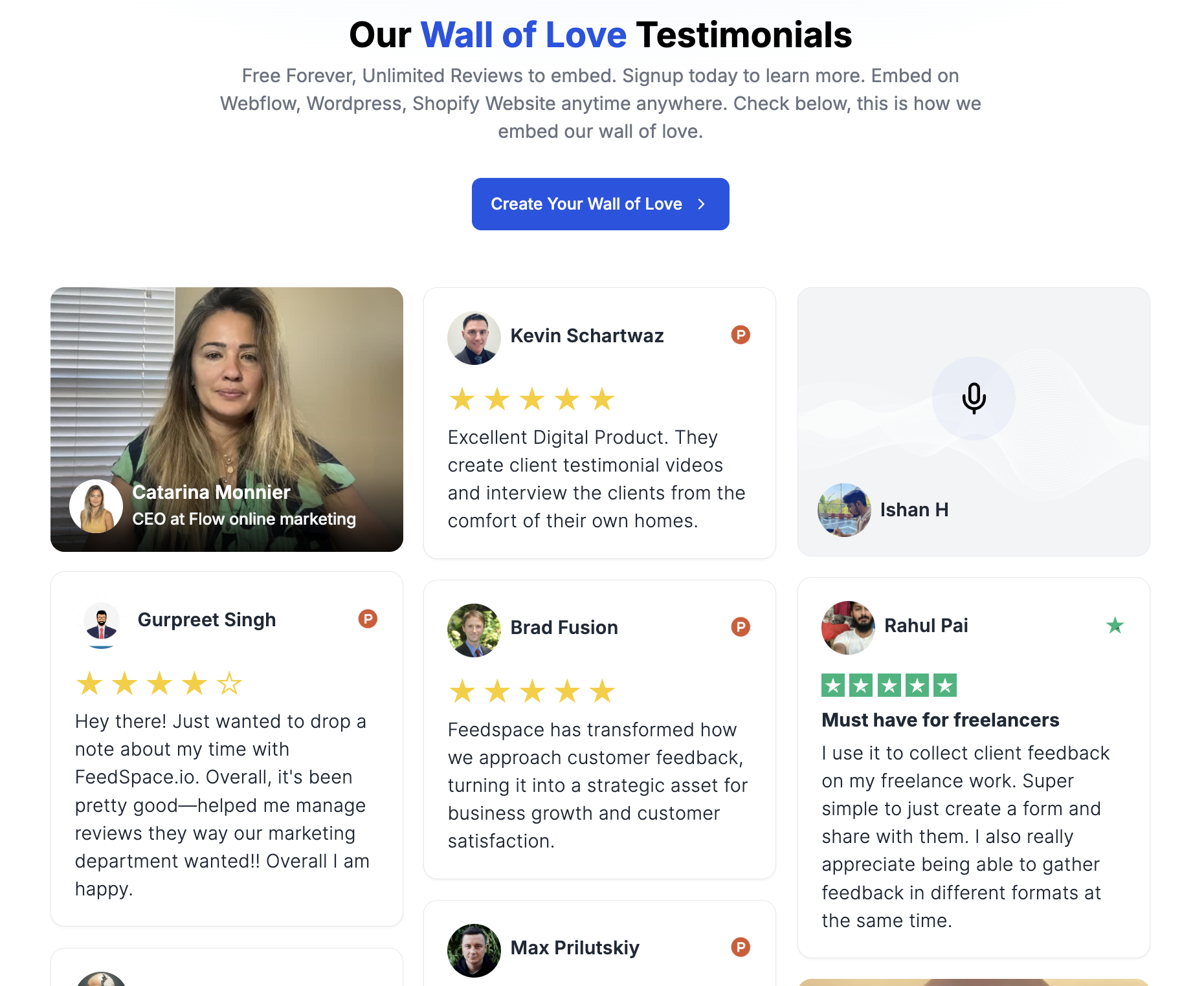Testimonial Wall Of Love