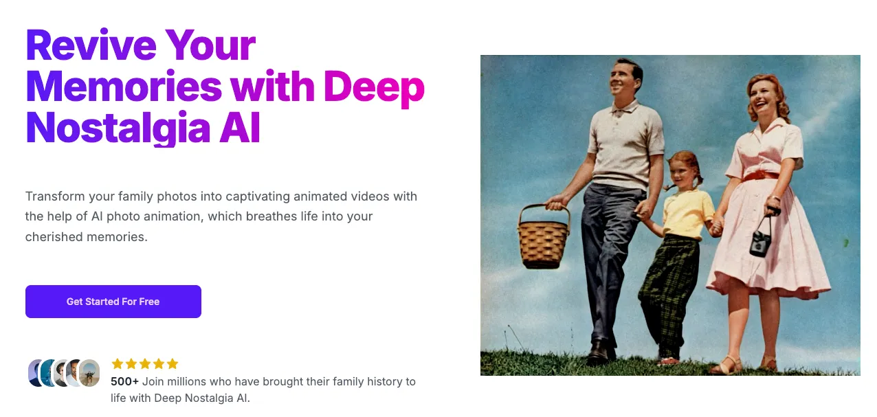 Deep Nostalgia AI screenshot