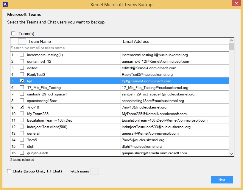 Kernel Microsoft Teams Backup