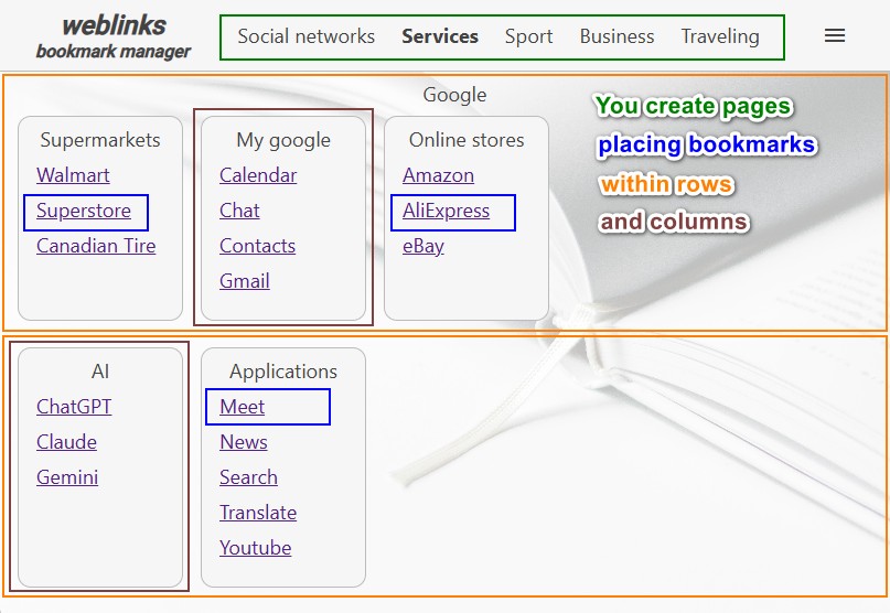 Weblinks Bookmark Manager