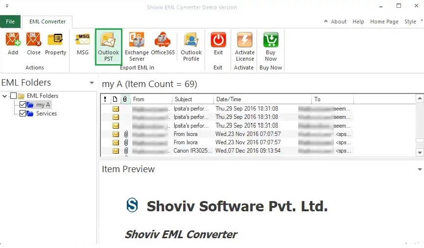 Weeom EML to PST Converter