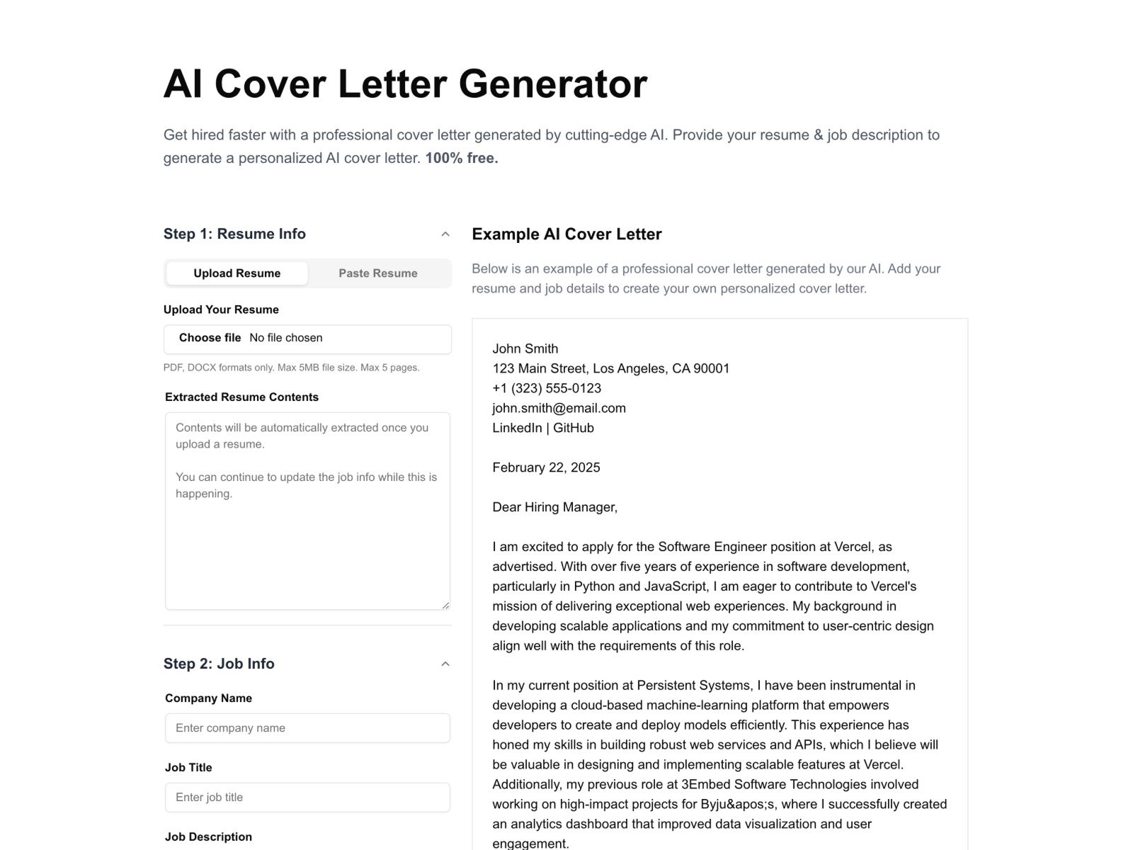 AI Cover Letter Generator