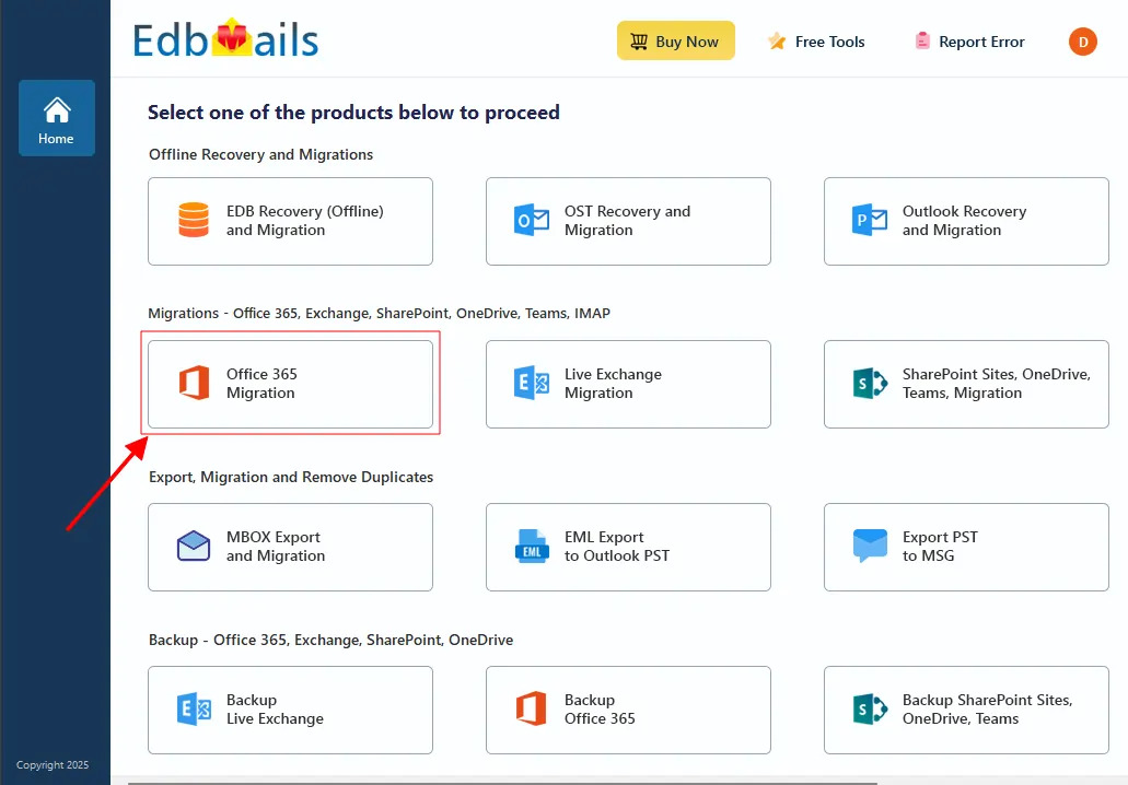 EdbMails Office 365 Migration Software