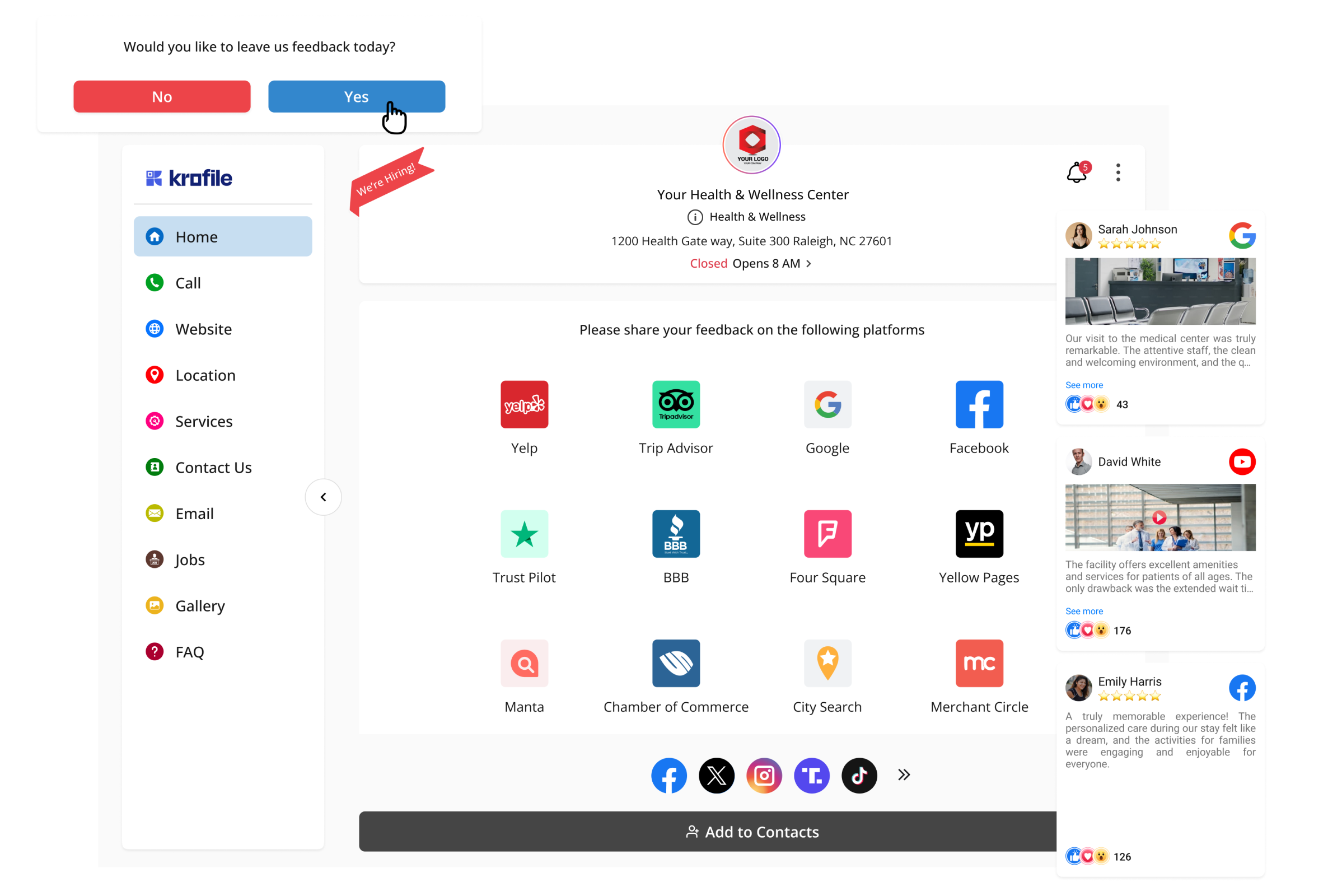 krofile screenshot