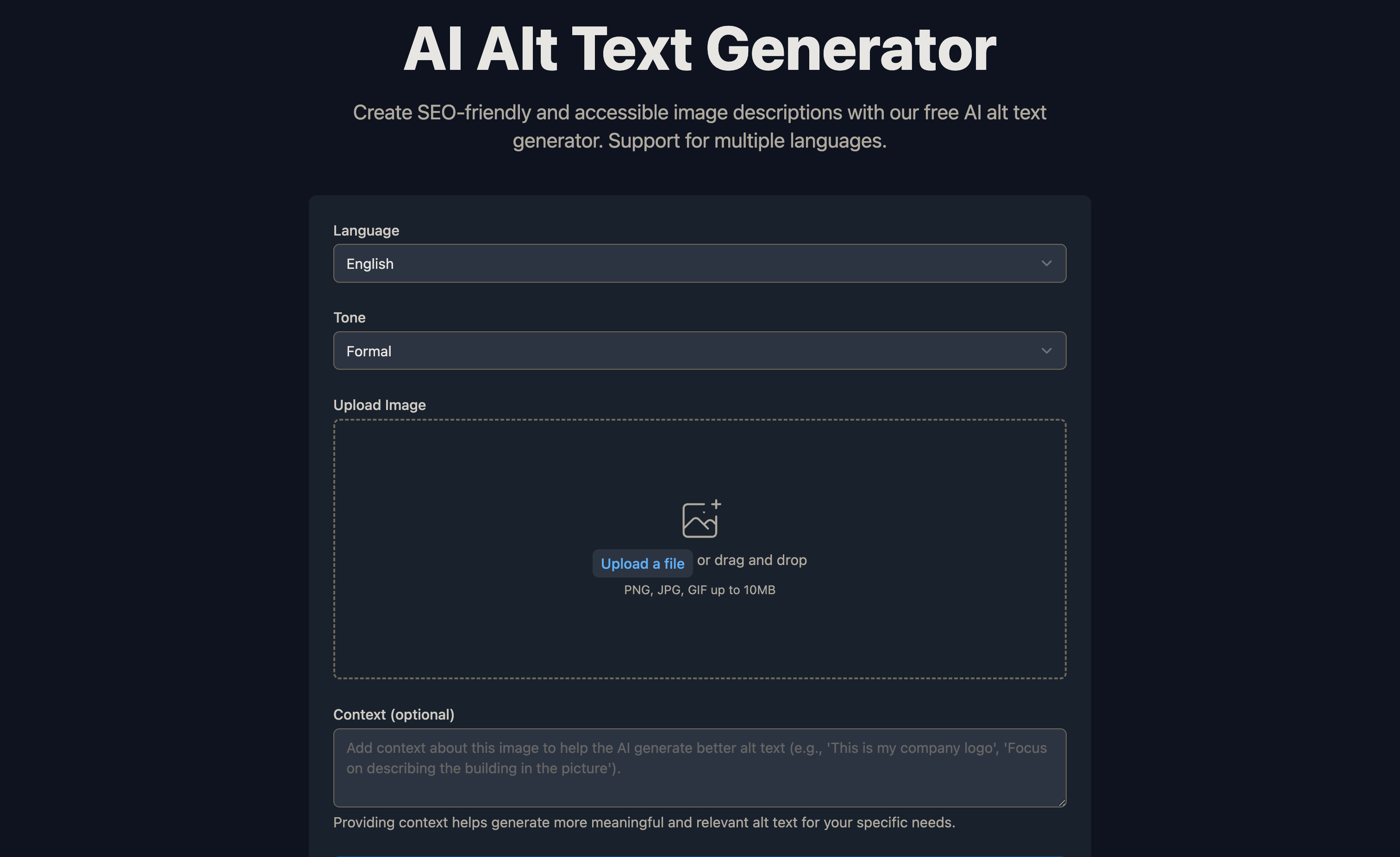 AI Alt Text Generator screenshot