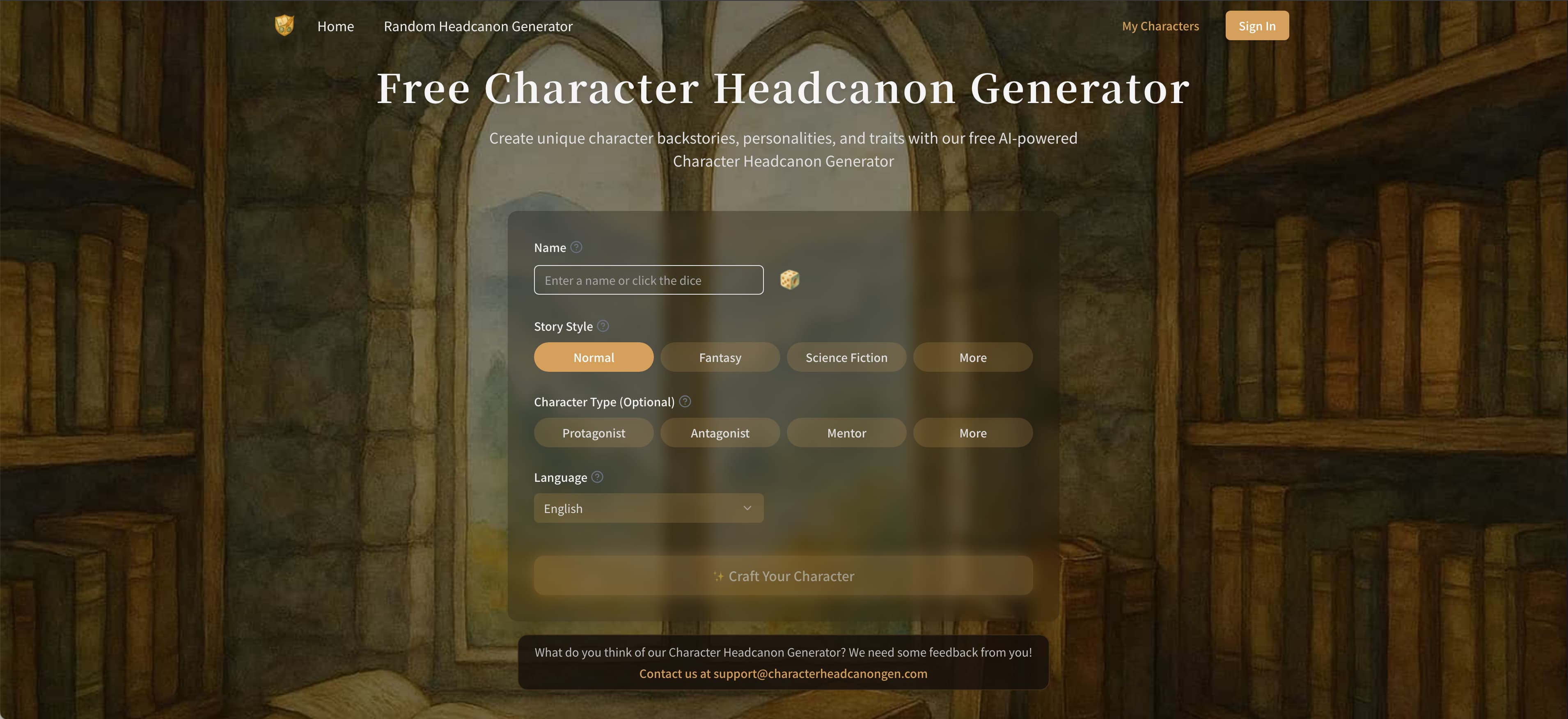 Character Headcanon Generator