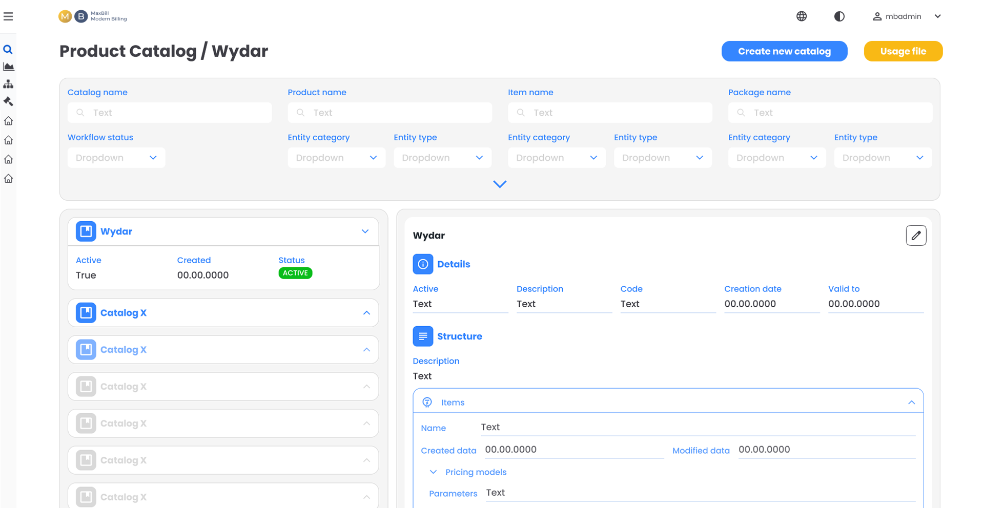 Creating a new product offer, selecting from existing ones, and analyzing inactive offers. 